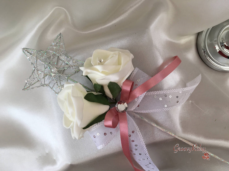 Dusky Pink & Ivory Rose Crystal