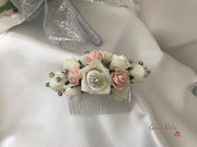 Mocha Pink & Ivory Rose With Silver & Crystal Butterfly
