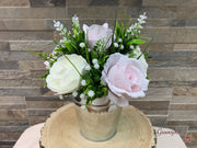 Fresh Look Blush Pink Roses With Heather & Gypsophila *Special Edition*