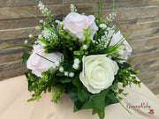 Fresh Look Blush Pink Roses With Heather & Gypsophila *Special Edition*