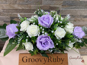 Fresh Look Ice Lilac Roses With Heather & Gypsophila *Special Edition*