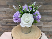 Fresh Look Ice Lilac Roses With Heather & Gypsophila *Special Edition*