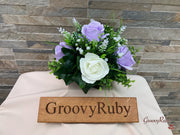 Fresh Look Ice Lilac Roses With Heather & Gypsophila *Special Edition*