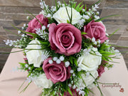 Fresh Look Rose Pink Roses With Heather & Gypsophila *Special Edition*