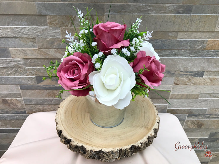 Fresh Look Rose Pink Roses With Heather & Gypsophila *Special Edition*