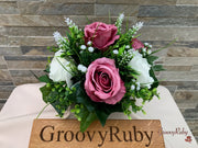 Fresh Look Rose Pink Roses With Heather & Gypsophila *Special Edition*