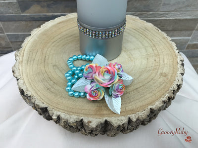 Over The Rainbow - Wrist Corsage (Choice of Bracelet Colour)