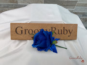 Royal Blue Silk & Ivory Roses With Gypsophila *Limited Edition*