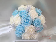Pastel Glitter Roses With Silver Babies Breath