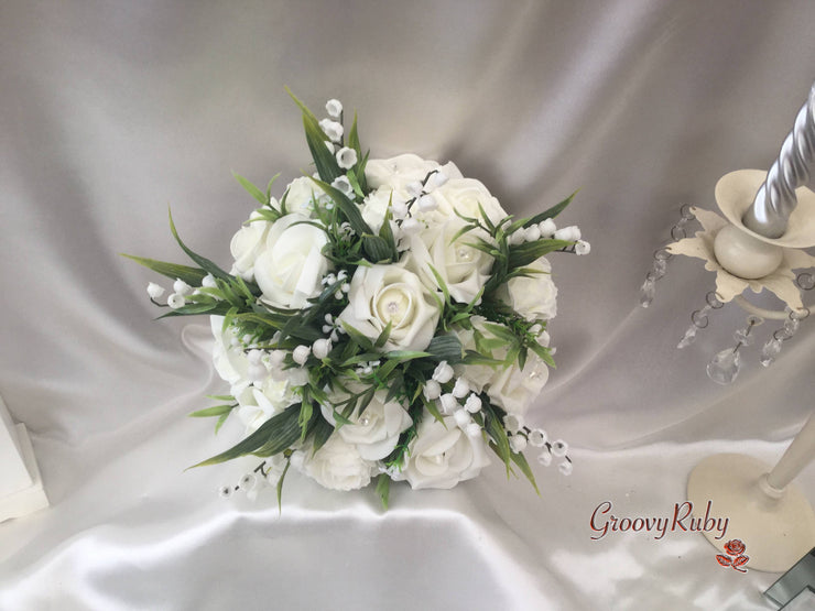 Rose, Carnation, Lily of the Valley & Foliage
