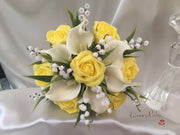 Lemon Roses With Lily of the Valley & Large Calla Lily