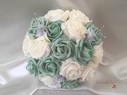 Pastel Glitter Roses With Silver Babies Breath