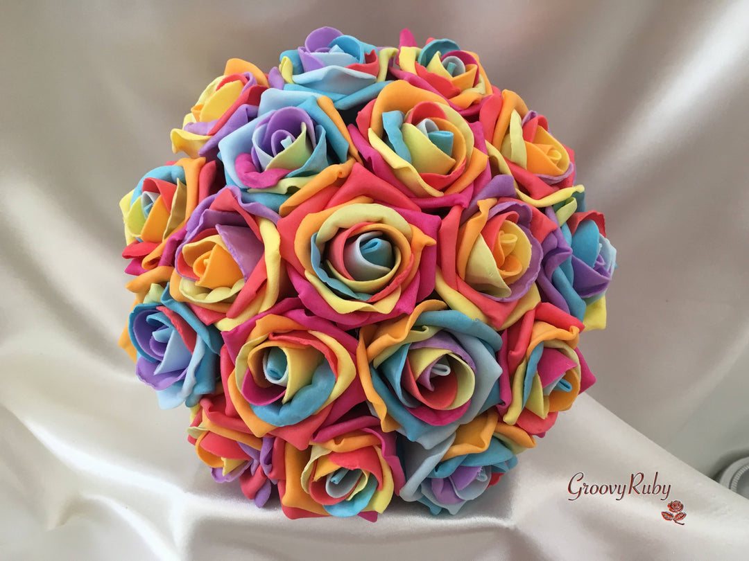 Rainbow Roses Bouquet Rainbow Roses | Eflorist.co.uk