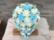 Baby Blue Roses With Gypsophila