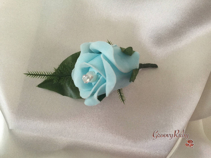 Single Pearl Rose Buttonhole - Colour of your Choice