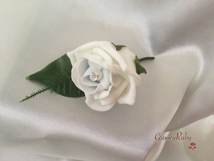 Single Pearl Rose Buttonhole - Colour of your Choice