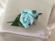 Single Crystal Rose Buttonhole - Colour of your Choice