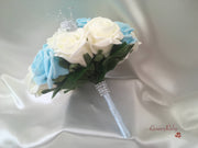 Pastel Glitter Roses With Silver Babies Breath