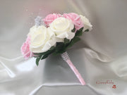 Pastel Glitter Roses With Silver Babies Breath