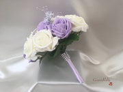 Pastel Glitter Roses With Silver Babies Breath