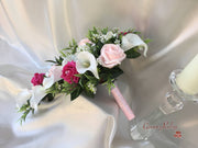 Hot Pink & Baby Pink Rose & Large White Calla Lily