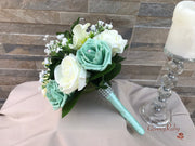 Mint Green Roses & Ivory Carnations With Calla Lily & Gypsophila