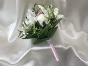 Small Tiger Lilies & Baby Pink Roses With Foliage