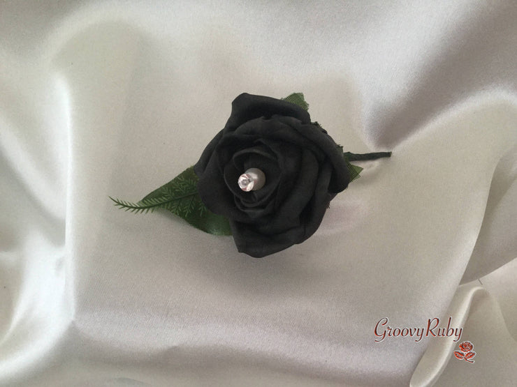 Single Pearl Rose Buttonhole - Colour of your Choice