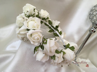 Bride Flower Head Garland - Ivory