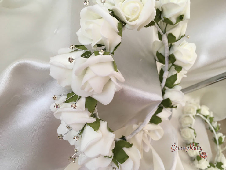 Bride Flower Head Garland - Ivory