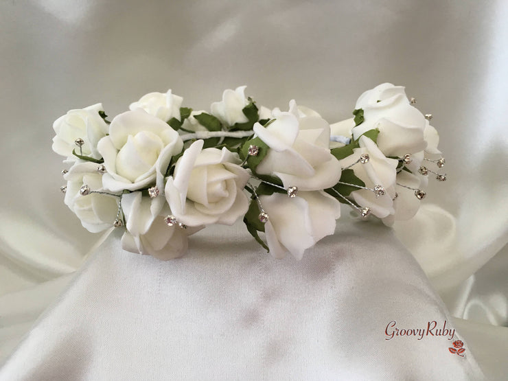 Bride Flower Head Garland - Ivory