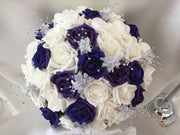 Cadbury Purple Glitter Rose With Silver Babies Breath