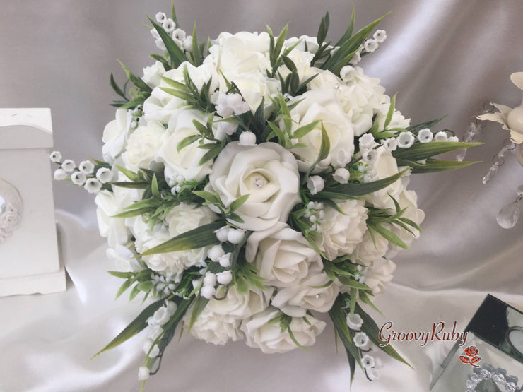 Rose, Carnation, Lily of the Valley & Foliage