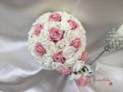 Dusky Pink & Ivory Rose Crystal
