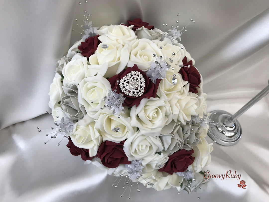 Silver wedding brooch cheap