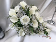 Glittered Calla Lily With Silver