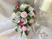 Hot Pink & Baby Pink Rose & Large White Calla Lily
