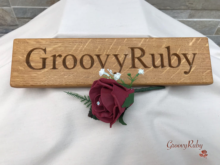 Burgundy Thistle With Foam Roses & Gypsophila
