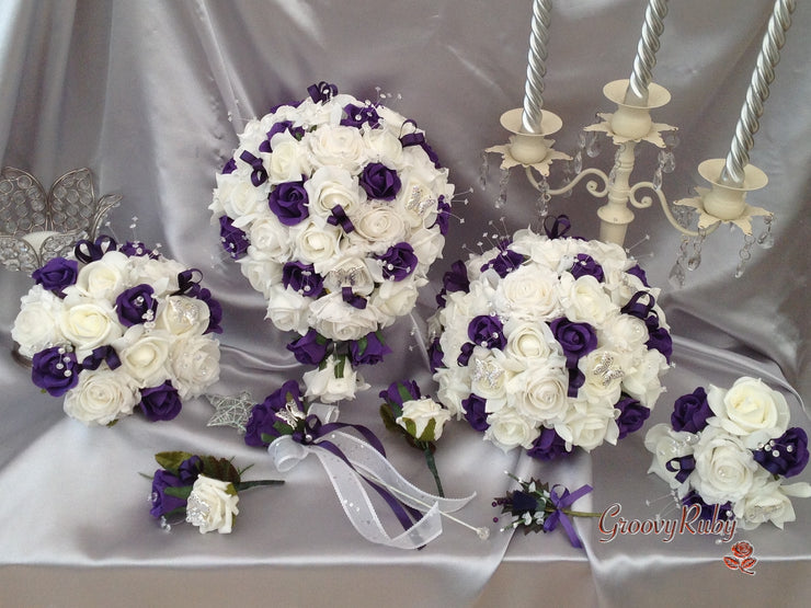 Cadbury Purple & Ivory Butterfly Crystal