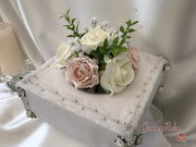 Mocha Pink & Ivory Rose With Foliage, Gypsophila & Crystal Sprays