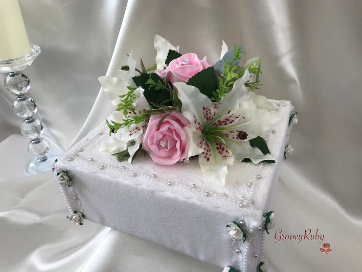 Small Tiger Lilies & Baby Pink Roses With Foliage