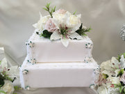 Small Tiger Lilies & Vintage Mocha Pink Roses With Foliage