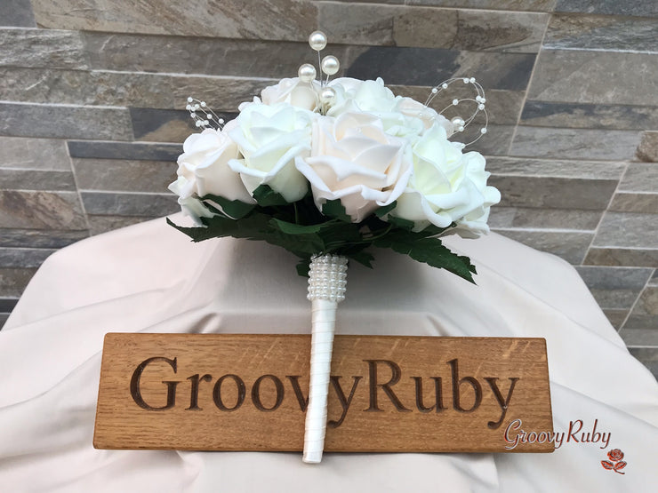 Champagne Roses With Pearl