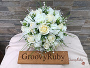Chantilly Cream With Pearls & Foliage