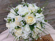 Chantilly Cream With Pearls & Foliage