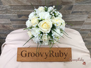 Chantilly Cream With Pearls & Foliage