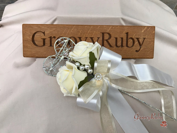 Chantilly Cream With Pearls & Foliage