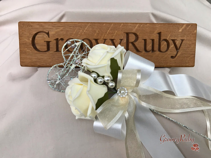 Chantilly Cream With Pearls & Foliage