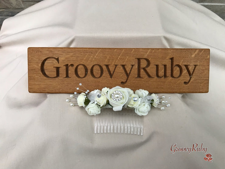 Chantilly Cream With Pearls & Foliage