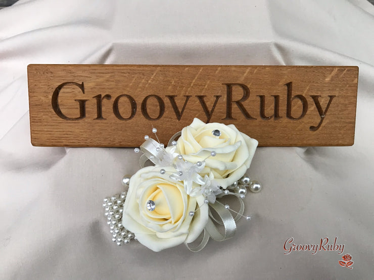 Chantilly Cream With Pearls & Foliage